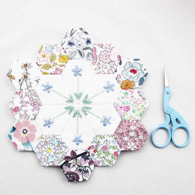 English paper piecing embroidery 
