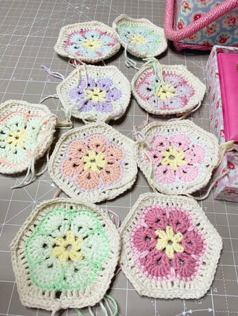 hexagon flower crochet